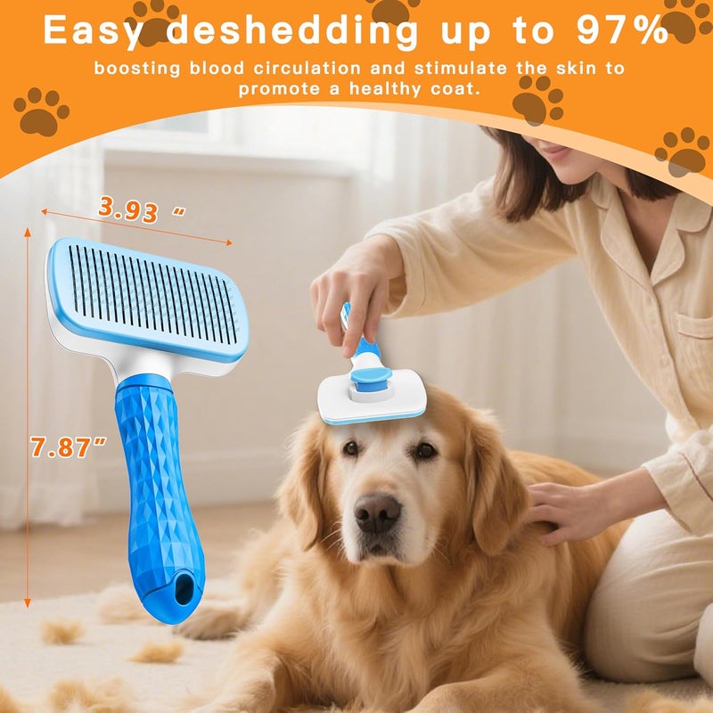 Furry fun Pet Hair Remover Roller & Self-Cleaning Grooming Brush (2-in-1), Reusable Fur Tool for Dogs Cats Shedding, No Sticky Sheets for Pet Hair Removal on Furniture, Couch, Carpet, Bedding, Car Seats - Image 4